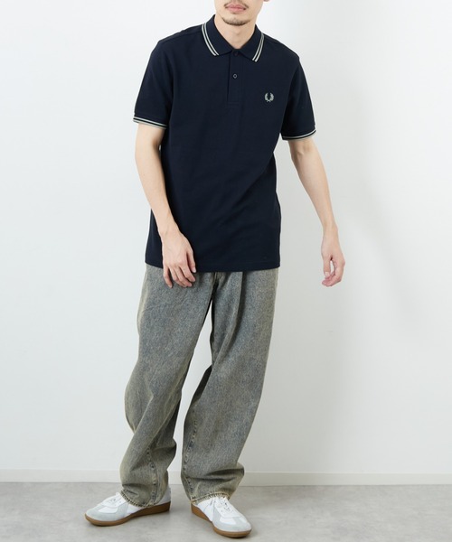 FRED PERRY/フレッドペリー] ツインティップライン ワンポイントロゴ