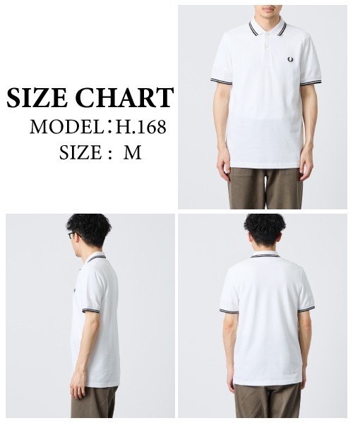 FRED PERRY/フレッドペリー] ツインティップライン ワンポイントロゴ