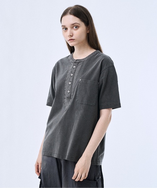 Metal button henly neck T-shirts / メタルボタンヘンリーネックT（T