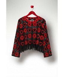 Desigual | 【Desigual × Nicki Nicole】フラワーモチーフクロシェ編みフリンジロングスリーブニット(ニット/セーター)