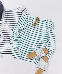 FREAK'S STORE | コットンモダール ボートネック ボーダーロンT(Tシャツ/カットソー)