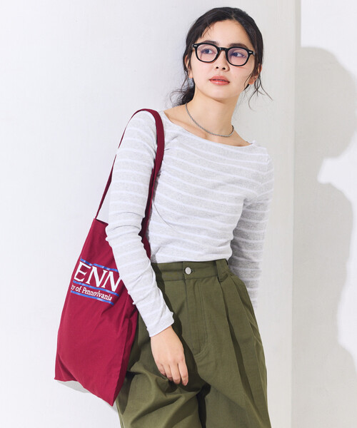 FREAK'S STORE（フリークスストア）の「コットンモダール ボートネック ボーダーロンT（Tシャツ/カットソー・レディース・ベージュ/ネイビー/レッド/グリーン/ブルー/グレー/ブラック・SMALL/MEDIUM）」の22枚目の写真