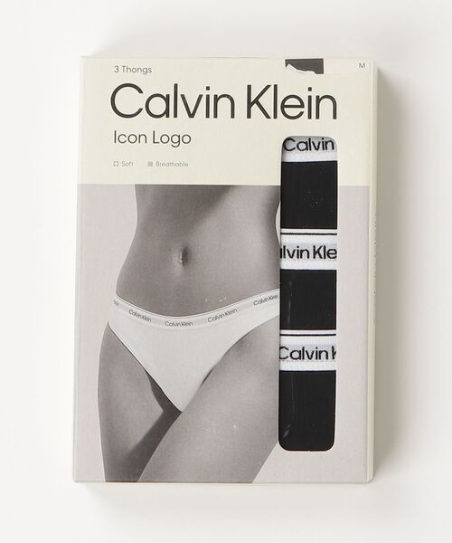 Calvin Klein（カルバン・クライン）の「Calvin Klein カルバンクライン 【3枚セット】ICON MODERN LOGO 3PK レディース Tバック（ショーツ・レディース・ブラック/ブラック系2・MEDIUM/LARGE/X-LARGE/SMALL）」の12枚目の写真