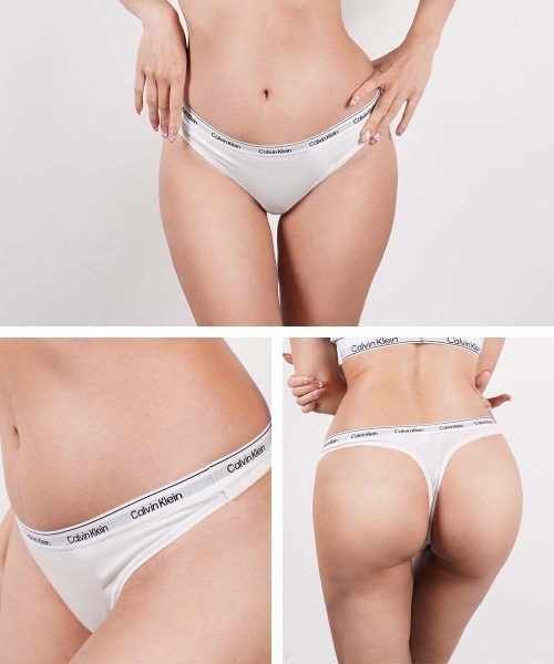 Calvin Klein（カルバン・クライン）の「Calvin Klein カルバンクライン 【3枚セット】ICON MODERN LOGO 3PK レディース Tバック（ショーツ・レディース・ブラック/ブラック系2・MEDIUM/LARGE/X-LARGE/SMALL）」の7枚目の写真