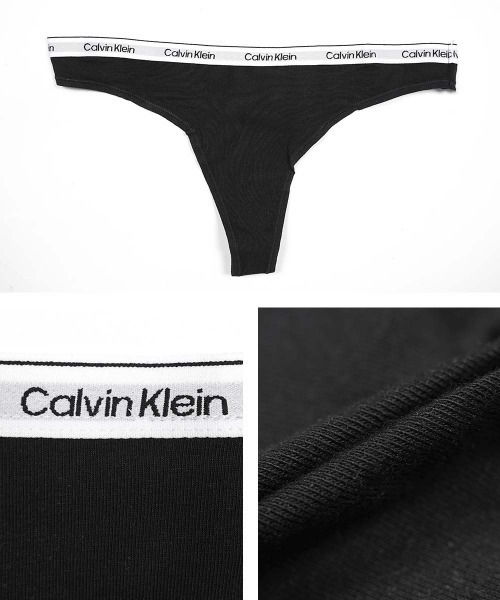 Calvin Klein（カルバン・クライン）の「Calvin Klein カルバンクライン 【3枚セット】ICON MODERN LOGO 3PK レディース Tバック（ショーツ・レディース・ブラック/ブラック系2・MEDIUM/LARGE/X-LARGE/SMALL）」の9枚目の写真