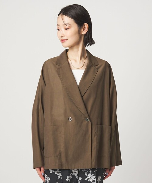 green label relaxing（グリーンレーベルリラクシング）の「［size SHORTあり］VeryLight  ベリーライト ジャケット ウォッシャブル 接触冷感（テーラードジャケット・レディース・ブラック/ダークブラウン・FREE/SHORT）」の17枚目の写真