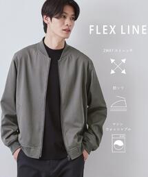 THE SHOP TK  | FLEX LINE ストレッチリブブルゾン　ストレッチ/防シワ/マシンウォッシャブル/セットアップ可(ブルゾン)
