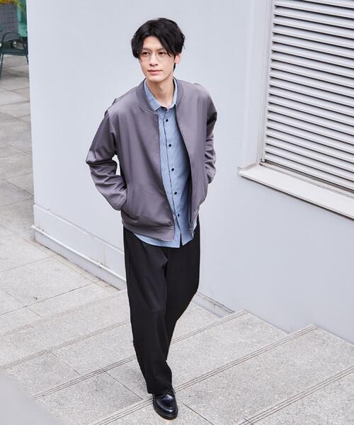 THE SHOP TK （ザ ショップ ティーケー ）の「FLEX LINE ストレッチリブブルゾン　ストレッチ/防シワ/マシンウォッシャブル/セットアップ可（ブルゾン・メンズ・グレー/ベージュ/ブラック・04/01/02/03）」の10枚目の写真