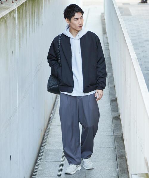 THE SHOP TK （ザ ショップ ティーケー ）の「FLEX LINE ストレッチリブブルゾン　ストレッチ/防シワ/マシンウォッシャブル/セットアップ可（ブルゾン・メンズ・グレー/ベージュ/ブラック・04/01/02/03）」の5枚目の写真