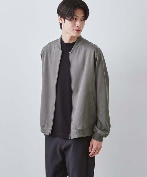THE SHOP TK （ザ ショップ ティーケー ）の「FLEX LINE ストレッチリブブルゾン　ストレッチ/防シワ/マシンウォッシャブル/セットアップ可（ブルゾン・メンズ・グレー/ベージュ/ブラック・04/01/02/03）」の7枚目の写真