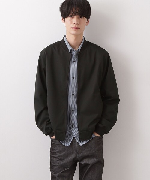 THE SHOP TK （ザ ショップ ティーケー ）の「FLEX LINE ストレッチリブブルゾン　ストレッチ/防シワ/マシンウォッシャブル/セットアップ可（ブルゾン・メンズ・グレー/ベージュ/ブラック・04/01/02/03）」の10枚目の写真