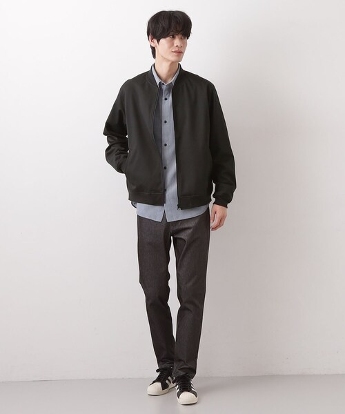 THE SHOP TK （ザ ショップ ティーケー ）の「FLEX LINE ストレッチリブブルゾン　ストレッチ/防シワ/マシンウォッシャブル/セットアップ可（ブルゾン・メンズ・グレー/ベージュ/ブラック・04/01/02/03）」の12枚目の写真