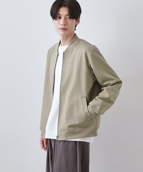 THE SHOP TK （ザ ショップ ティーケー ）の「FLEX LINE ストレッチリブブルゾン　ストレッチ/防シワ/マシンウォッシャブル/セットアップ可（ブルゾン・メンズ・グレー/ベージュ/ブラック・04/01/02/03）」の14枚目の写真