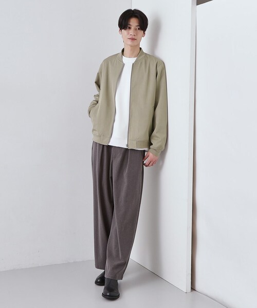 THE SHOP TK （ザ ショップ ティーケー ）の「FLEX LINE ストレッチリブブルゾン　ストレッチ/防シワ/マシンウォッシャブル/セットアップ可（ブルゾン・メンズ・グレー/ベージュ/ブラック・04/01/02/03）」の16枚目の写真