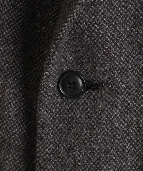 URU（ウル）の「URU / ウル：WOOL LIGHT TWEED - OVER JACKET：25FWLT01[COR]（テーラードジャケット・メンズ・ブラウン・2）」の3枚目の写真
