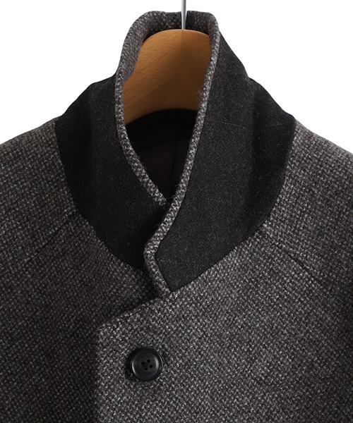 URU（ウル）の「URU / ウル：WOOL LIGHT TWEED - OVER JACKET：25FWLT01[COR]（テーラードジャケット・メンズ・ブラウン・2）」の4枚目の写真