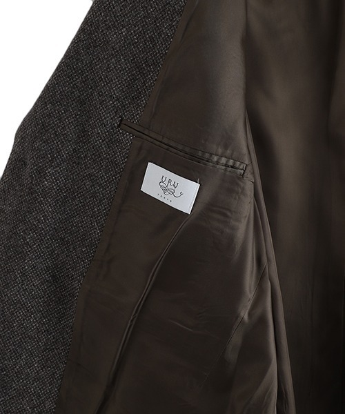 URU（ウル）の「URU / ウル：WOOL LIGHT TWEED - OVER JACKET：25FWLT01[COR]（テーラードジャケット・メンズ・ブラウン・2）」の8枚目の写真