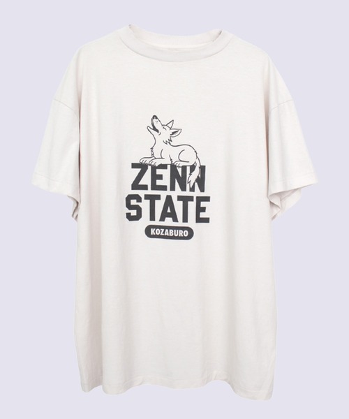 KOZABURO（コウザブロウ）の「【KOZABURO/コウザブロウ】ZENN STATE COLLEGE PRINT SHORT SLEEVE T-SHIRT（Tシャツ/カットソー・メンズ・ダークグレー/オフホワイト・2/1）」の2枚目の写真