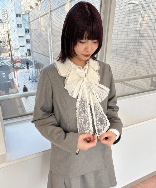 F i.n.t(フィント)の「【セットアップ対応】ダブル釦クレリックジャケット/fint フィント(その他アウター・レディース・ラベンダー/ライトグレー・FREE)」の22枚目の写真