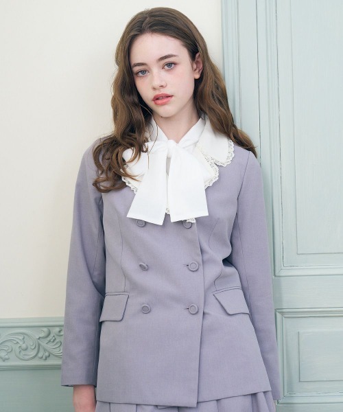 F i.n.t(フィント)の「【セットアップ対応】ダブル釦クレリックジャケット/fint フィント(その他アウター・レディース・ラベンダー/ライトグレー・FREE)」の17枚目の写真