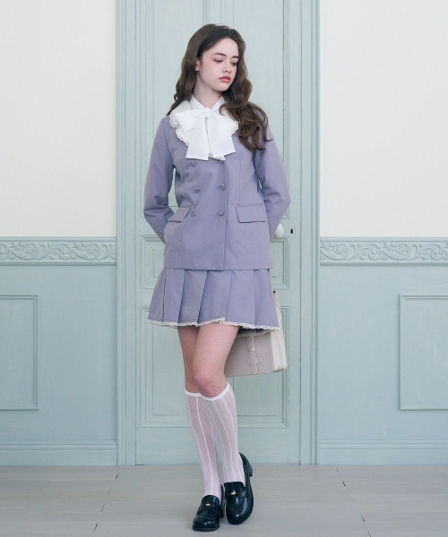 F i.n.t(フィント)の「【セットアップ対応】ダブル釦クレリックジャケット/fint フィント(その他アウター・レディース・ラベンダー/ライトグレー・FREE)」の18枚目の写真