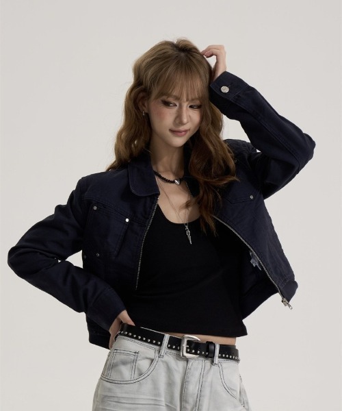 Ritzy(リッツィー)の「クロップドワークジャケット(ブルゾン・レディース・ホワイト/ネイビー・M/L)」の20枚目の写真