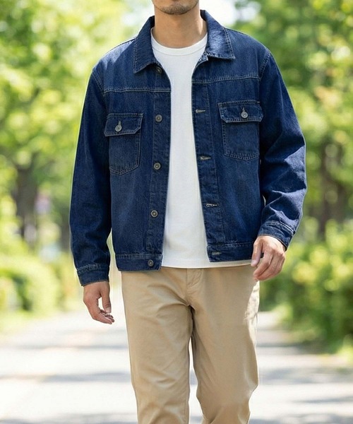 TopIsm(トップイズム)の「ビンテージウォッシュ デニムジャケットGジャン(デニムジャケット・メンズ・ネイビー/ブラック/ライトブルー/ライトグレー・M/L/LL)」の4枚目の写真