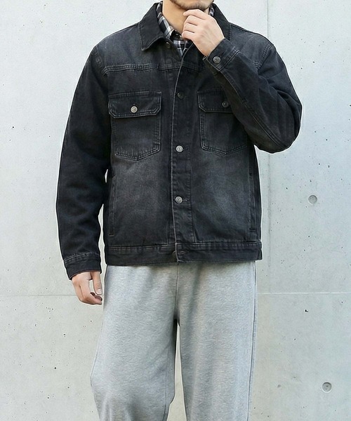 TopIsm(トップイズム)の「ビンテージウォッシュ デニムジャケットGジャン(デニムジャケット・メンズ・ネイビー/ブラック/ライトブルー/ライトグレー・M/L/LL)」の5枚目の写真