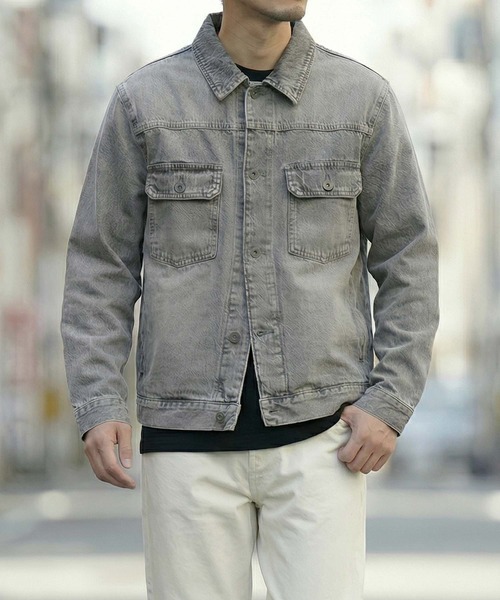 TopIsm(トップイズム)の「ビンテージウォッシュ デニムジャケットGジャン(デニムジャケット・メンズ・ネイビー/ブラック/ライトブルー/ライトグレー・M/L/LL)」の11枚目の写真
