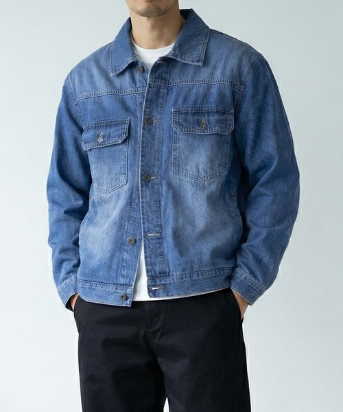 TopIsm(トップイズム)の「ビンテージウォッシュ デニムジャケットGジャン(デニムジャケット・メンズ・ネイビー/ブラック/ライトブルー/ライトグレー・M/L/LL)」の17枚目の写真