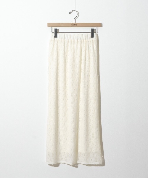 flower(フラワー)の「ブロッサムレーススカート(スカート・レディース・アイボリー/ブラック・FREE)」の1枚目の写真