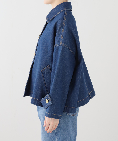 Traditional Weatherwear（トラディショナルウェザーウェア）の「【TRADITIONAL WEATHERWEAR】MALTON B/T SHORT DENIM（デニムジャケット・レディース・ブルー・34/32）」の14枚目の写真