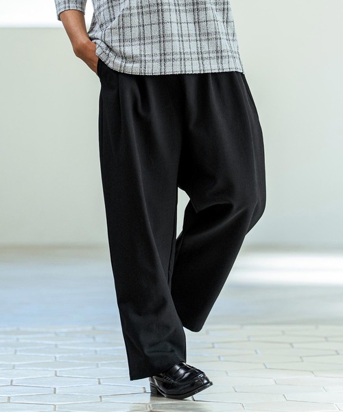 Magine(マージン)の「mp14655- Kersey Style Two Tuck Easy Wide Pants ワイドパンツ(MGN-261-015)(その他パンツ・メンズ・ベージュ/ブラック/ミックスグレー・48/46/44)」の4枚目の写真
