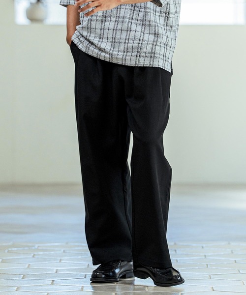 Magine(マージン)の「mp14655- Kersey Style Two Tuck Easy Wide Pants ワイドパンツ(MGN-261-015)(その他パンツ・メンズ・ベージュ/ブラック/ミックスグレー・48/46/44)」の5枚目の写真