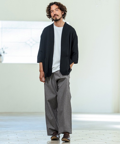 Magine(マージン)の「mp14655- Kersey Style Two Tuck Easy Wide Pants ワイドパンツ(MGN-261-015)(その他パンツ・メンズ・ベージュ/ブラック/ミックスグレー・48/46/44)」の11枚目の写真