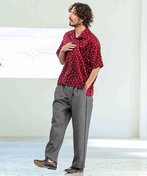 Magine(マージン)の「mp14655- Kersey Style Two Tuck Easy Wide Pants ワイドパンツ(MGN-261-015)(その他パンツ・メンズ・ベージュ/ブラック/ミックスグレー・48/46/44)」の13枚目の写真