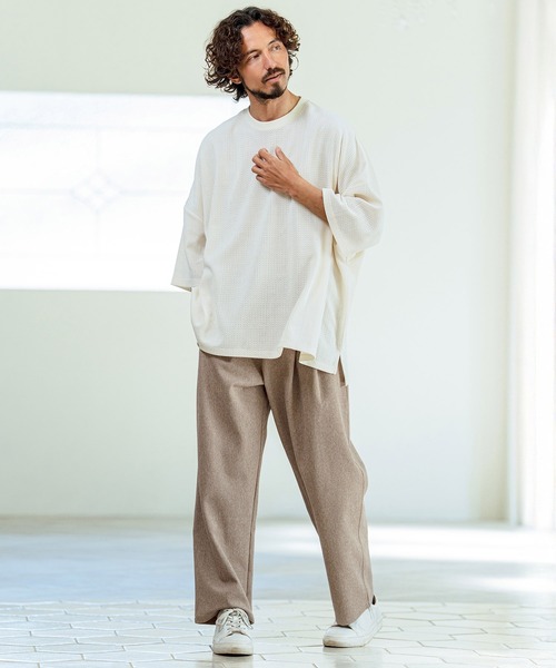 Magine(マージン)の「mp14655- Kersey Style Two Tuck Easy Wide Pants ワイドパンツ(MGN-261-015)(その他パンツ・メンズ・ベージュ/ブラック/ミックスグレー・48/46/44)」の16枚目の写真