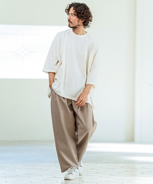 Magine(マージン)の「mp14655- Kersey Style Two Tuck Easy Wide Pants ワイドパンツ(MGN-261-015)(その他パンツ・メンズ・ベージュ/ブラック/ミックスグレー・48/46/44)」の17枚目の写真
