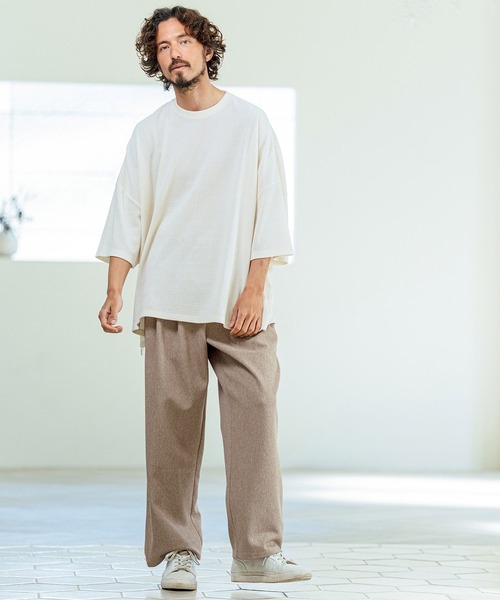 Magine(マージン)の「mp14655- Kersey Style Two Tuck Easy Wide Pants ワイドパンツ(MGN-261-015)(その他パンツ・メンズ・ベージュ/ブラック/ミックスグレー・48/46/44)」の18枚目の写真