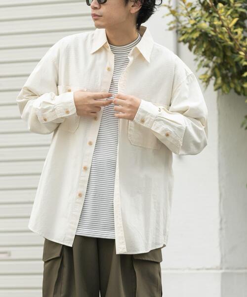 FORK&SPOON（フォークアンドスプーン）の「FORK&SPOON　ダブルポケットシャンブレーシャツ（シャツ/ブラウス・メンズ・ブルー/アイボリー・5/4）」の6枚目の写真