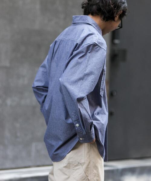 FORK&SPOON（フォークアンドスプーン）の「FORK&SPOON　ダブルポケットシャンブレーシャツ（シャツ/ブラウス・メンズ・ブルー/アイボリー・5/4）」の11枚目の写真