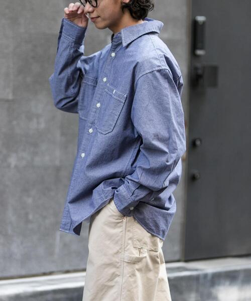 FORK&SPOON（フォークアンドスプーン）の「FORK&SPOON　ダブルポケットシャンブレーシャツ（シャツ/ブラウス・メンズ・ブルー/アイボリー・5/4）」の12枚目の写真