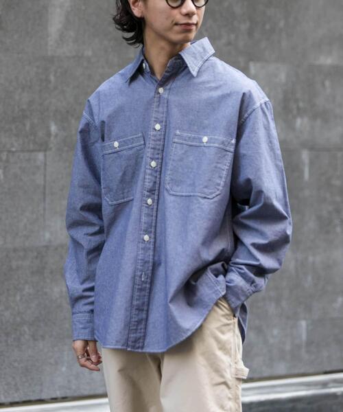 FORK&SPOON（フォークアンドスプーン）の「FORK&SPOON　ダブルポケットシャンブレーシャツ（シャツ/ブラウス・メンズ・ブルー/アイボリー・5/4）」の16枚目の写真