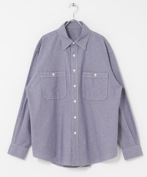 FORK&SPOON（フォークアンドスプーン）の「FORK&SPOON　ダブルポケットシャンブレーシャツ（シャツ/ブラウス・メンズ・ブルー/アイボリー・5/4）」の18枚目の写真