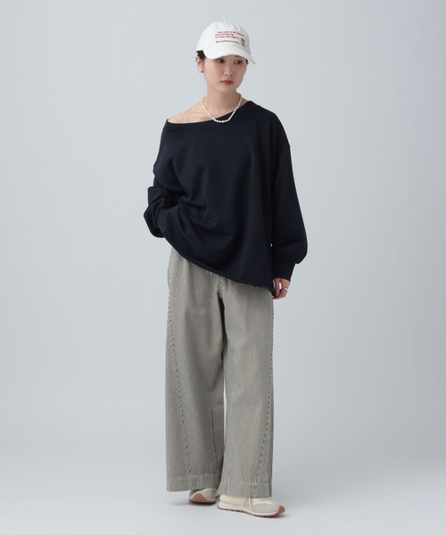 LEPSIM（レプシィム）の「オフショルプルオーバー　639511（Tシャツ/カットソー・レディース・ネイビー/ライトブルー/グレー・FREE）」の19枚目の写真