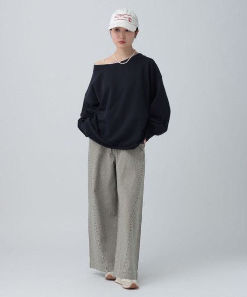 LEPSIM（レプシィム）の「オフショルプルオーバー　639511（Tシャツ/カットソー・レディース・ネイビー/ライトブルー/グレー・FREE）」の20枚目の写真