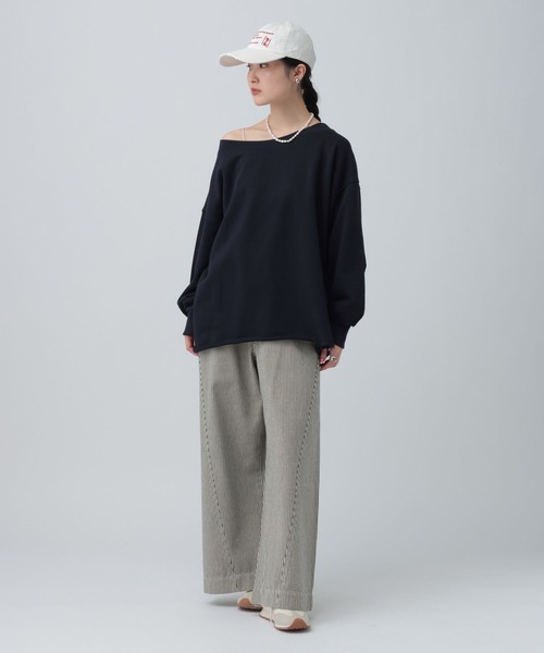 LEPSIM（レプシィム）の「オフショルプルオーバー　639511（Tシャツ/カットソー・レディース・ネイビー/ライトブルー/グレー・FREE）」の21枚目の写真