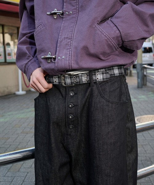 kutir(クティール)の「【8周年限定アイテム】CHECK DESIGN GROMMET BELT/チェックデザインハトメベルト(ベルト・メンズ・ブラウン/グリーン/ブラック・FREE)」の4枚目の写真