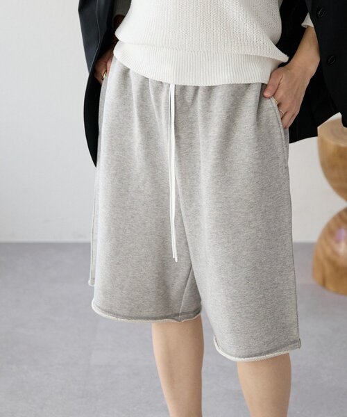 RIVE DROITE(リヴドロワ)の「予約【イージーな履き心地】スエットハーフパンツ(スウェットパンツ・レディース・グレー/ブラウン・FREE)」の2枚目の写真