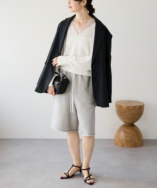 RIVE DROITE(リヴドロワ)の「予約【イージーな履き心地】スエットハーフパンツ(スウェットパンツ・レディース・グレー/ブラウン・FREE)」の13枚目の写真